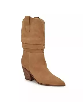 Женские ботильоны Kadon с острым носком на блочном каблуке Nine West, коричневый