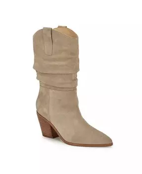 Женские ботильоны Kadon с острым носком на блочном каблуке Nine West, бежевый