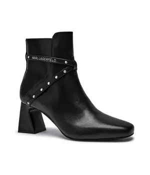 Женские ботильоны Karl Lagerfeld кожаные с заклепками, черный