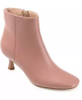 Женские ботильоны Kelssa Wide Width Square Toe Kitten Heel Dress Booties Journee Collection, розовый