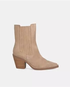 Женские ботильоны на блочном каблуке с острым носком Alma en Pena, бежевый