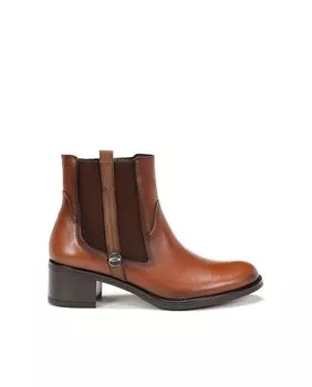 Женские ботильоны на боковой резинке из кожи Dorking, коричневый