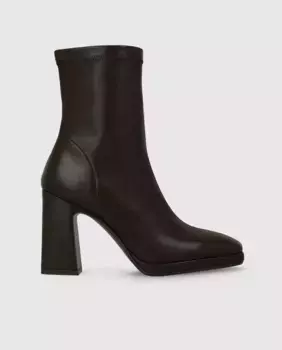 Женские ботильоны на каблуке и платформе из эластичной кожи Lodi, коричневый