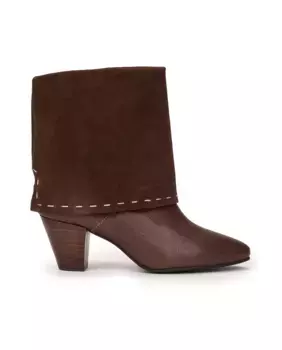 Женские ботильоны на каблуке и строчкой Pedro Miralles, темно-коричневый
