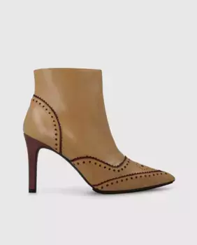 Женские ботильоны на каблуке из рубленой кожи Lodi, коричневый