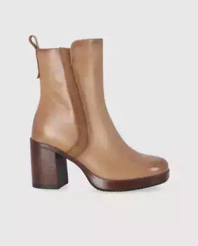 Женские ботильоны на каблуке с закругленным носком и застежкой-молнией Chika10, цвет Topo