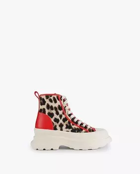 Женские ботильоны на платформе и с анималистическим принтом Lola Casademunt, красный