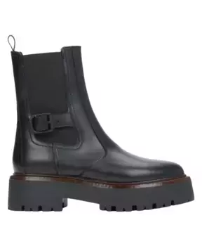 Женские ботильоны на платформе из натуральной итальянской кожи. Estro, черный