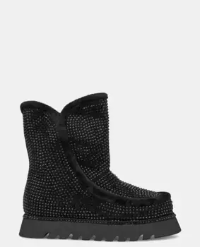 Женские ботильоны на плоской подошве, украшенные стразами Alma en Pena, черный