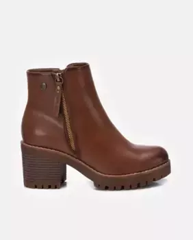 Женские ботильоны на широком каблуке и молнии сбоку Refresh, цвет Camel