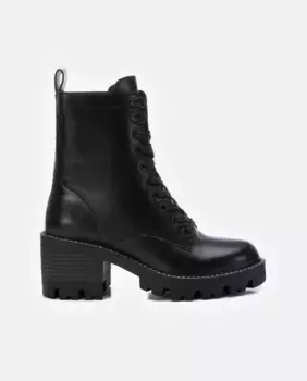 Женские ботильоны на широком резиновом каблуке и шнуровке Refresh, черный