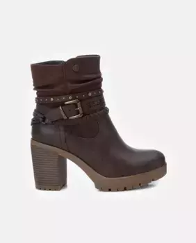 Женские ботильоны на высоком каблуке и молнии сбоку Refresh, коричневый