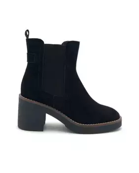 Женские ботильоны на высоком каблуке с резинками по бокам KELARA, черный