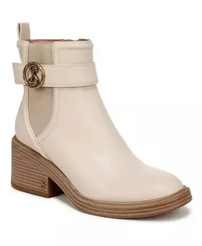 Женские ботильоны Натальи на наборном каблуке Sam and Libby, бежевый