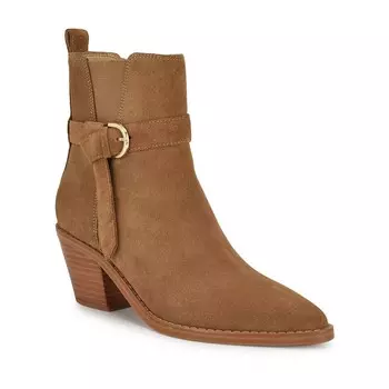 Женские ботильоны Nine West Lemone на блочном каблуке, цвет Cognac Suede