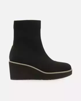 Женские ботильоны-носки на танкетке и кожаной подошве Gioseppo, черный