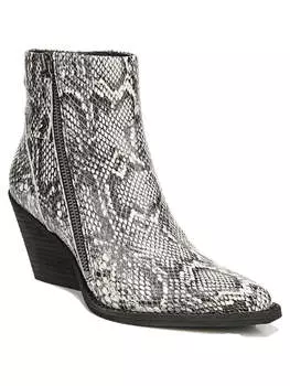 Женские ботильоны Ramona с оборками и блочным каблуком Zodiac, цвет black white snake leather