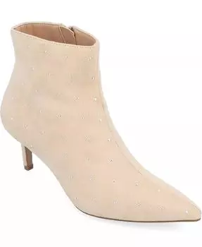 Женские ботильоны Rossia Stud с острым носком и каблуком-рюмочкой Journee Collection, коричневый/бежевый