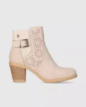 Женские ботильоны с декоративными вырезами и застежкой-молнией сзади Chika10, бежевый