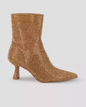 Женские ботильоны с острым носком и стразами Blogger, золотой