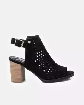 Женские ботильоны с открытым задником и перфорированным каблуком Xti, черный