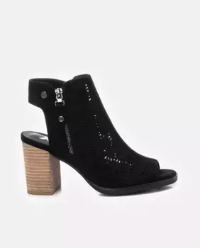 Женские ботильоны с открытым задником и перфорированным каблуком Xti, черный
