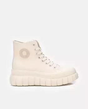 Женские ботильоны с резиновым носком и шнуровкой Refresh, бежевый