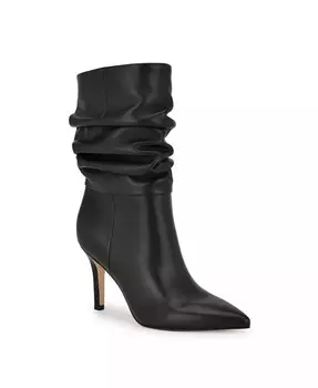 Женские ботильоны с заостренным носком и шпилькой с напуском Nine West, черный