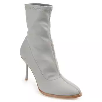 Женские ботильоны-шпильки Gizzel Almond Toe Stiletto с высокой посадкой на щиколотке из коллекции Journee, серый