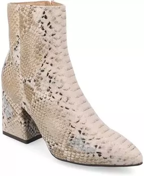 Женские ботильоны Sorren с острым носком и блочным каблуком Journee Collection, коричневый/бежевый