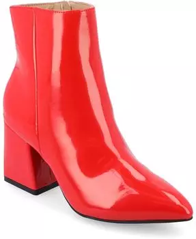 Женские ботильоны Sorren Tru Comfort из пеноматериала с острым носком на блочном каблуке Journee Collection, красный