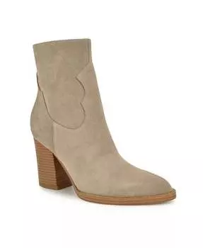 Женские ботильоны Taytay с острым носком на блочном каблуке Nine West, бежевый