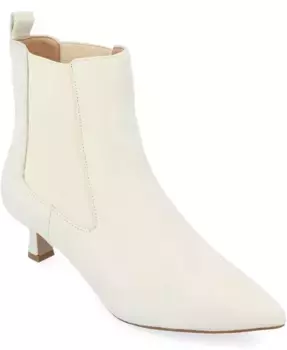 Женские ботильоны Tenlee с широкой колодкой, острым носом и каблуком-рюмочкой Journee Collection, слоновая кость/кремовый