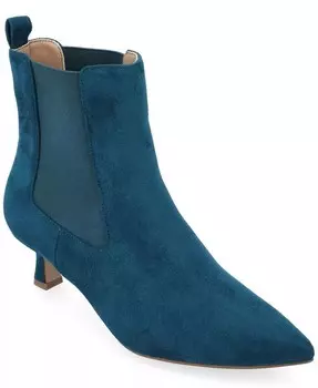 Женские ботильоны Tenlee Tru Comfort на широком каблуке из пеноматериала Journee Collection, синий