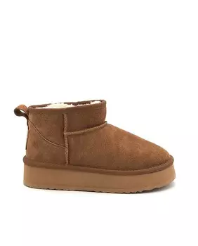 Женские ботильоны в австралийском стиле из замши цвета кожи KELARA, коричневый