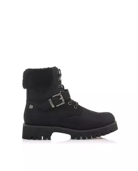 Женские ботильоны в стиле милитари с меховой отделкой Mustang, черный