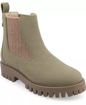 Женские ботинки Alara средней и широкой ширины на подошве с выступами Journee Collection, зеленый
