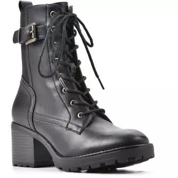Женские ботинки Bradley из искусственной кожи на шнуровке и в стиле милитари White Mountain, цвет black smooth