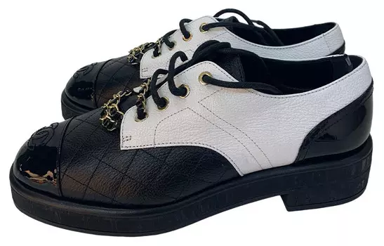 Женские ботинки Chanel, черно-белый