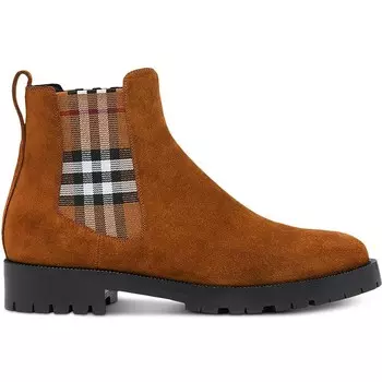 Женские ботинки челси без шнуровки до щиколотки Burberry, шоколад