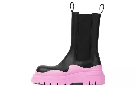 Женские ботинки челси Bottega Veneta Tire, черный/розовый