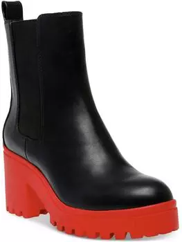 Женские ботинки челси Brooklan из искусственной кожи с рифленой подошвой Wild Pair, цвет black/red smooth