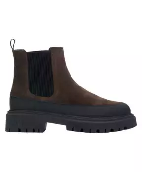 Женские ботинки челси-седло из натурального итальянского велюра и кожи. Estro, коричневый