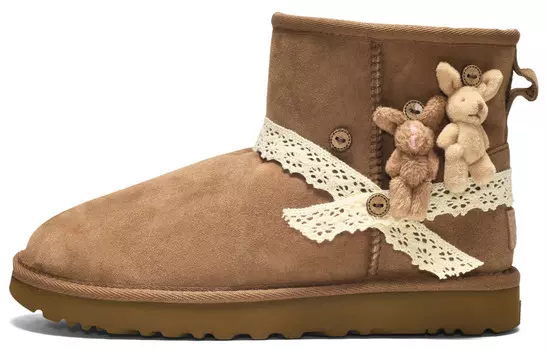 Женские ботинки CLASSIC MINI Snow Boots Fox Brown/Sandy Beige/Lucky Blue Ugg