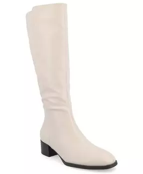 Женские ботинки Devri Tru Comfort из пеноматериала, стандартный наборный каблук с квадратным носком и теленком Journee Collection, цвет Bone