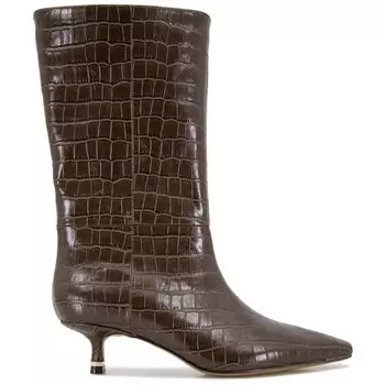 Женские ботинки до середины икры Meryl из искусственной кожи с миндалевидным носком Kenneth Cole, цвет Dark Brown Croc