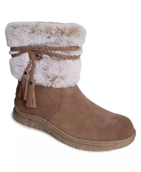 Женские ботинки до середины икры с отделкой из искусственного меха Everett Minnetonka, коричневый