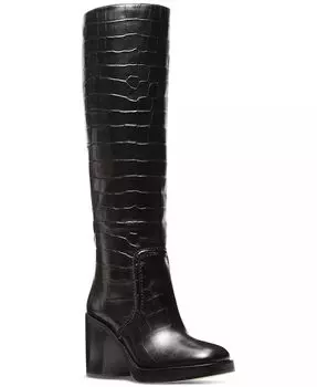 Женские ботинки Hayden Croc-Embossed Michael Kors, черный
