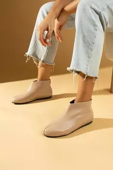 Женские ботинки и ботильоны на тонкой подошве сандалии на молнии 53-100-23Объем Pembe Potin, обнаженная