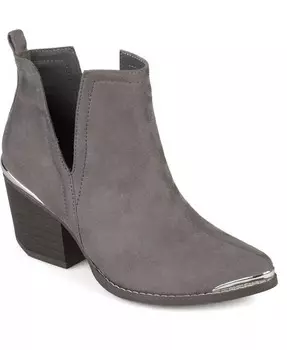 Женские ботинки Issla Block Heel в стиле вестерн Journee Collection, серый